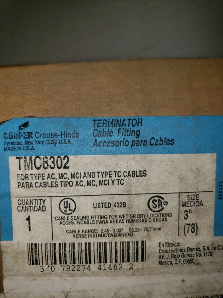 Eaton TMC8302 Crouse-Hinds TMC Cable Gland Cable Sealing Fitting new in box  | eBay