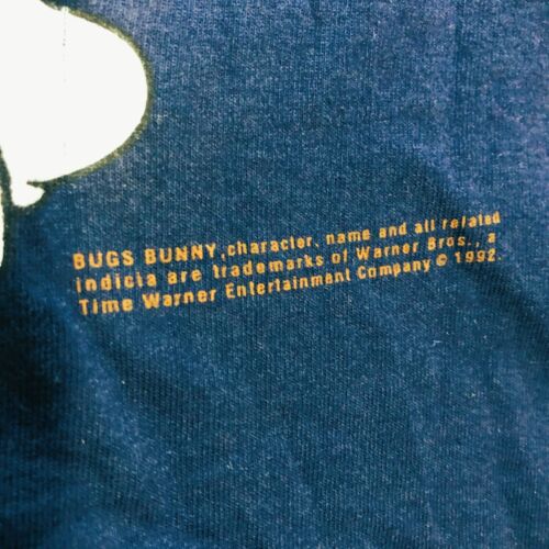 Vintage 1992 Bugs Bunny Cartoon Character T-Shirt Black XL made in usa - Picture 3 of 7