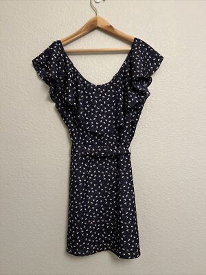 cottagecore dress forever 21 Forever 21 Smocked Mini Dress Size S Floral Cream Bohemian Cottagecore Fairy