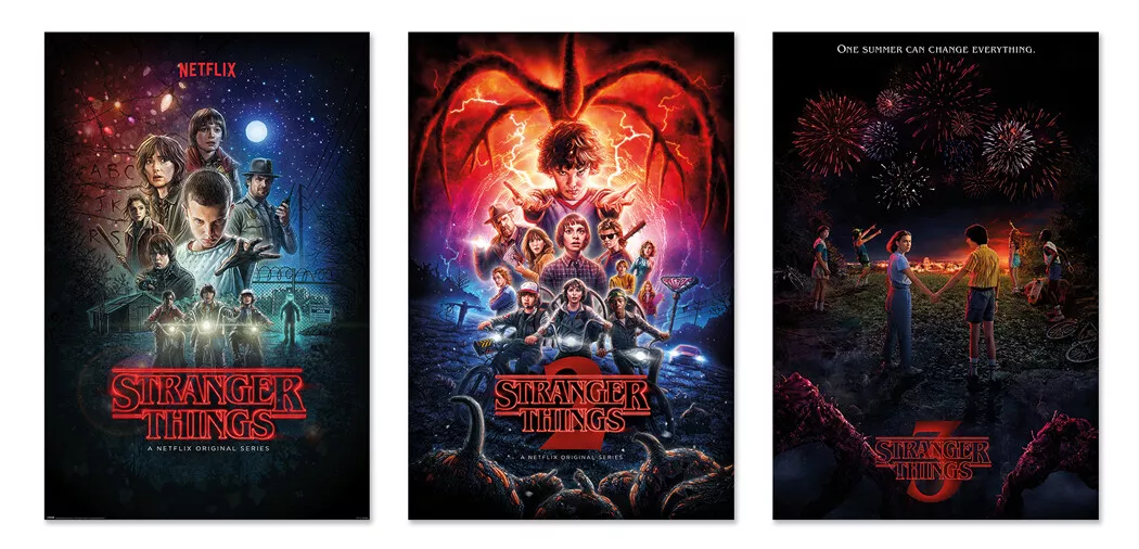  Stranger Things 1, 2, 3 & 4-4 Piece TV Show Poster Set