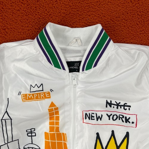 MEMBERS ONLY Mens MEDIUM Jean Michel Basquiat Thor Superman Aviator Windbreaker - Picture 5 of 7