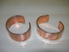 Set of Two 2 New Solid Copper Healing Pain Relief Cuff Bracelets