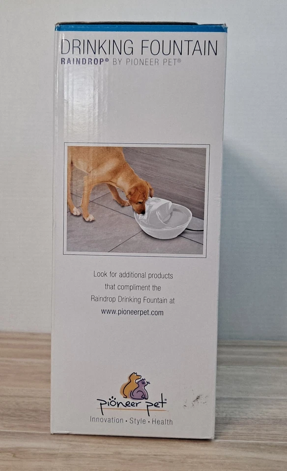 Raindrop Fountain Pet Drinking Fountains 60 oz. White Ceramic - Image 4 of 4