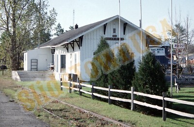 Vtg 1993 Train Slide Railroad Station Depot Indian River MI Y1H049