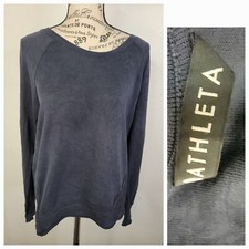 ATHLETA Sweatshirt Womens Medium Serenity Criss Cross Blue 210159-01