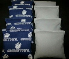 GEORGETOWN Univ. HOYAS 8 ACA CORNHOLE BEAN BAGS/ BAGGO TOSS Quality Handmade