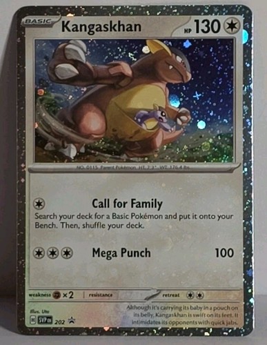 Kangaskhan SVP 202 Major Holo Bleed & Text Holo Swirl S&V Black Star Promo NM