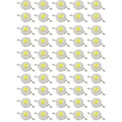 50Pcs 180 Degree 1W High Power LED SMD Different Colors Chip Lamp Beads COB