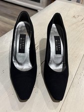 Stuart Weitzman Shoes Womens Size 6.5 Black Pointed Toe Block Heel AAA Pumps