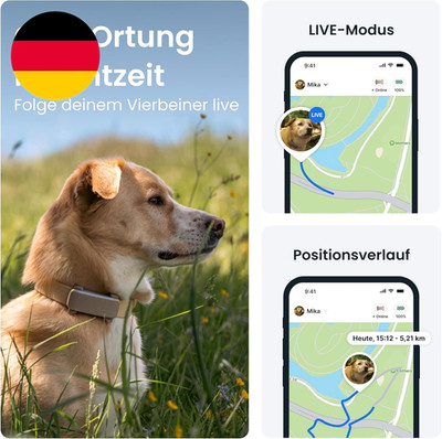 Tractive GPS Tracker Hund | 2025 Edition | Live-Ortung | Weglaufalarm | Aktivitä