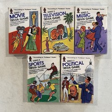 1984 Professor Hoyle Pocket Trivia Games Lot Of 5 Music Sports Political Movies