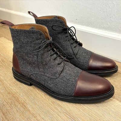 TAFT The Jack Men's Boots Grey Oxblood Wool Leather Dress Shoes Size US 14  EU 47 | eBay