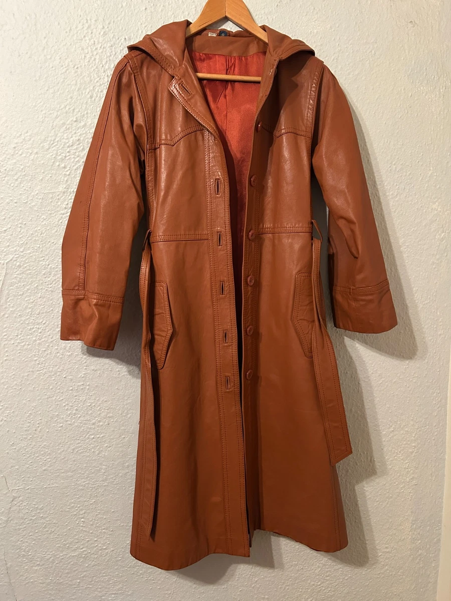 Vintage Leather Trench Coat In Vintage Outerwear Coats & Jackets