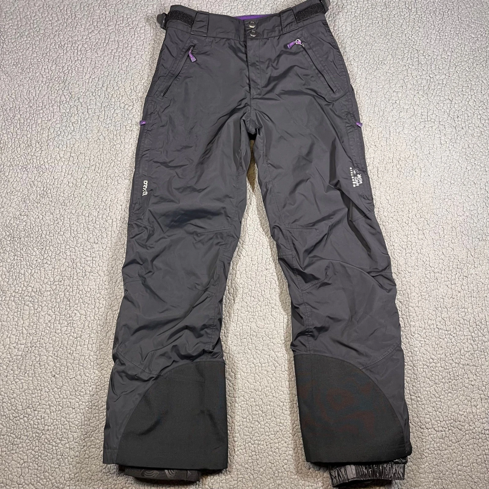 Mountain Hardwear DryQ Snow Pants Womens XS Black Purple Ski Snowboard Insulated