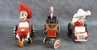 3 Wind Up Tin Litho Marx Sheriff Sam Wooppee Car & Coo Coo Car For Parts W31