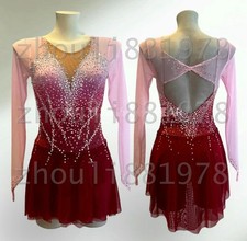 Ice Figure Skating Dress Figure Skating Dress For Competition pink dyeing