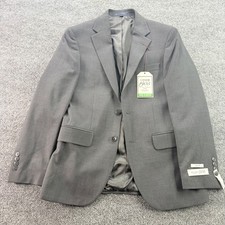 Jos A Bank 1905 Blazer Slim Fit Merino Wool Stretch Sport Coat dark Grey Plaid