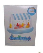 Enfriador de bebidas flotante PoolCandy toldo buffet cofre de hielo con 6 soportes para bebidas