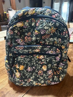 Vera Bradley Black and Green Quilted Backpack with Iconic Design NWT Vera Bradley Black Quilted Backpack Graphic Print  main image 4