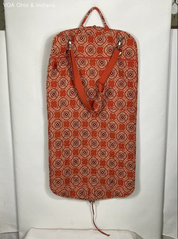 Vera Bradley Orange Medallion Quilted Cotton Garment Bag Suit Cover Travel