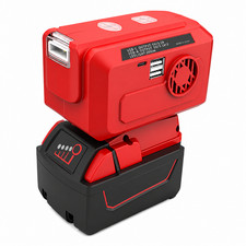 Portable 220V Power Inverter for Milwaukee M18 18V Battery USB-C USB LED Adapter