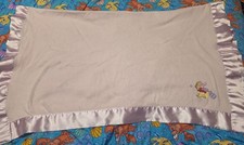 Disney Winnie the Pooh Friends Crib Blanket Cotton Satin Trim Embroidered Pink