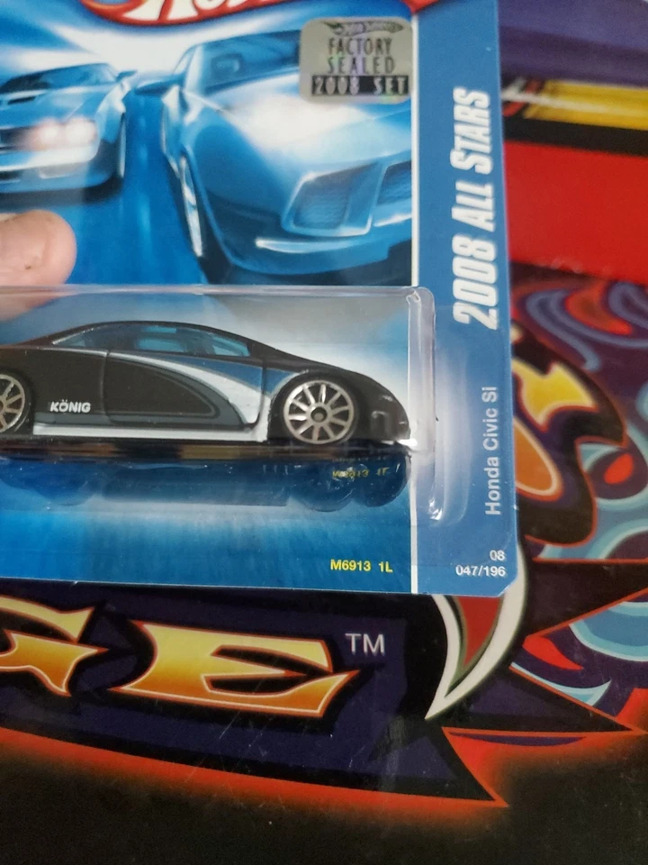 Hot Wheels 2008 All Stars Honda Civic Si in Black - Factory Sealed Hologram - Image 4 of 4