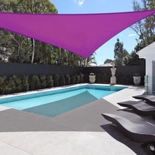 Sun Shade Sail 25FT 97% UV Block Triangle Canopy Outdoor Patio Pool Fuchsia