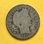 1911-D Barber Dime. 90% Silver. Good Condition. Charity Auction/Animal Rescue. — photo 1