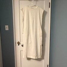 Double Zero midi sleeveless dress size small lagenlook minimalist neutral cream