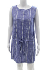 J Crew Women Shift Tank Dress Blue Sleeveless Knee Length Size XS