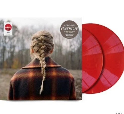 *Evermore [2LP] Taylor Swift Red Vinyl Limited Edition New Sealed Torn Plastic