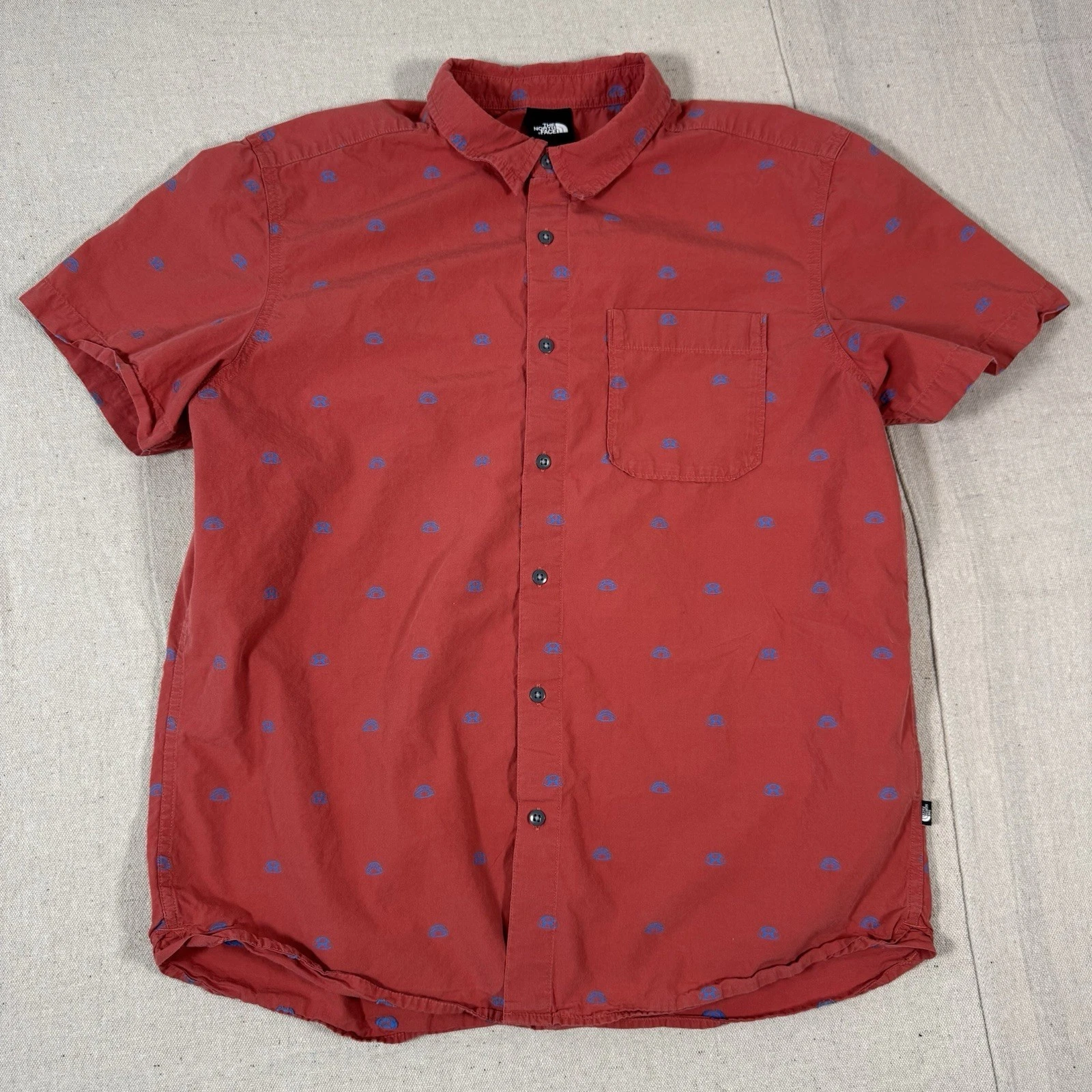 The North Face Shirt Mens XL Red Camp All Over Print Tents Button Up Hiking
Opens in a new window or