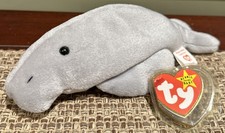 New Ty Beanie Manny The Manatee-3rd Gen Hang Tag-2nd Gen Tush-1995 NWT