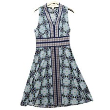 London Times Shift Dress 6 Multicolor Floral Sleeveless Stretch Brunch Church