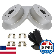 Trq Rear Brake Pad And Rotor Set Semi Metallic G Coated Solid Rotors Compatible