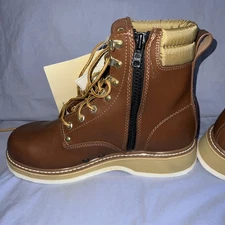 Hodgman Lakestream Wading Boots Fishing Men's Size 10W Brown Lace Up/Zip Ankle