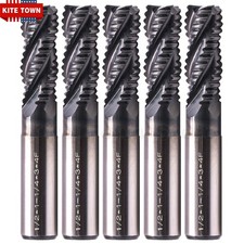 5Pcs 4 Flute 1/2" x 1-1/4" x 3" M42 Cobalt Roughing End Mills - AlTiN Coated
