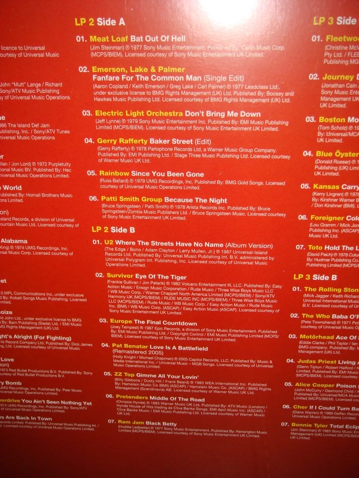 NOW THAT'S WHAT I CALL ROCK - TRIPLE 3 x VINYL LP RECORD ALBUM-SEALED - Image 4 of 4