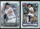 2026 Bowman Chrome Cam Schlittler RED RC Logo & Tribute Base Lot(2) (GN)