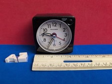 Peakeep Ultra Small, Battery Travel Alarm Clock with Snooze and Light Black