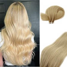 Highlight Tape in Hair Extensions Human Hair for Women,20 Inch Balayage Colored
