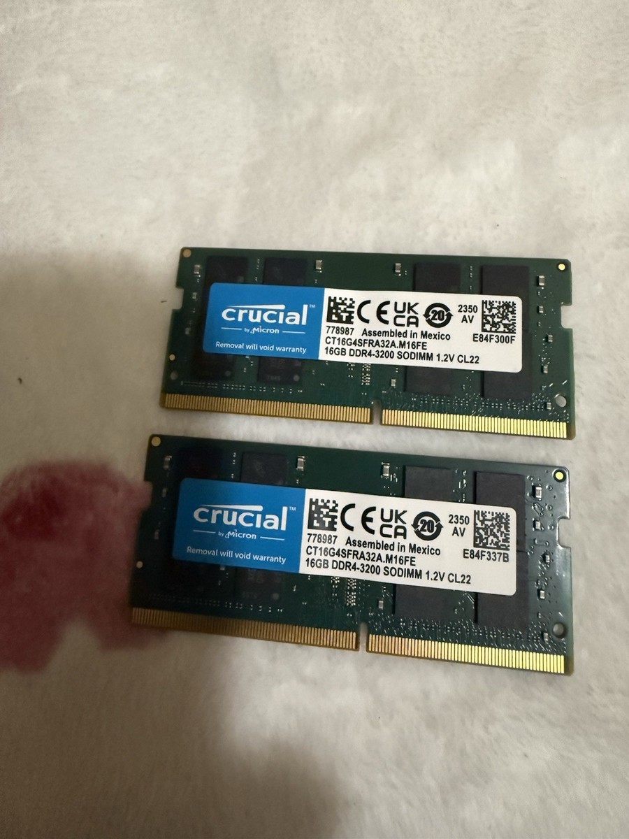 crucial 16gb X 2 (32GB) ddr4-3200 sodimm Laptop Memory RAM | eBay