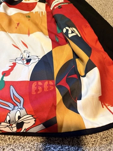 Vintage Iceberg Looney Tunes Bugs Bunny Blazer Mens 50 Made Italy Graphic Lining image 9