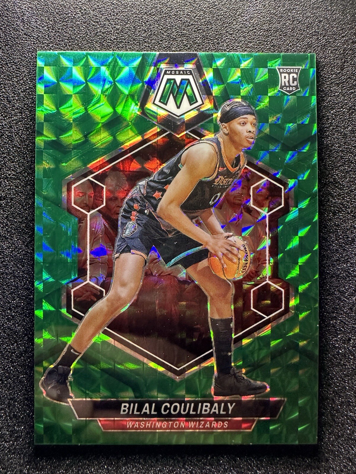 2023-24 Panini Mosaic Bilal Coulibaly Green Prizm #235 Rookie