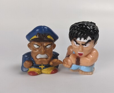 【当時物】ストリートファイター ソフビ人形 49体カプコン 1990年 1990's Capcom Street Fighter Ryu Bison SD Finger Puppet 1