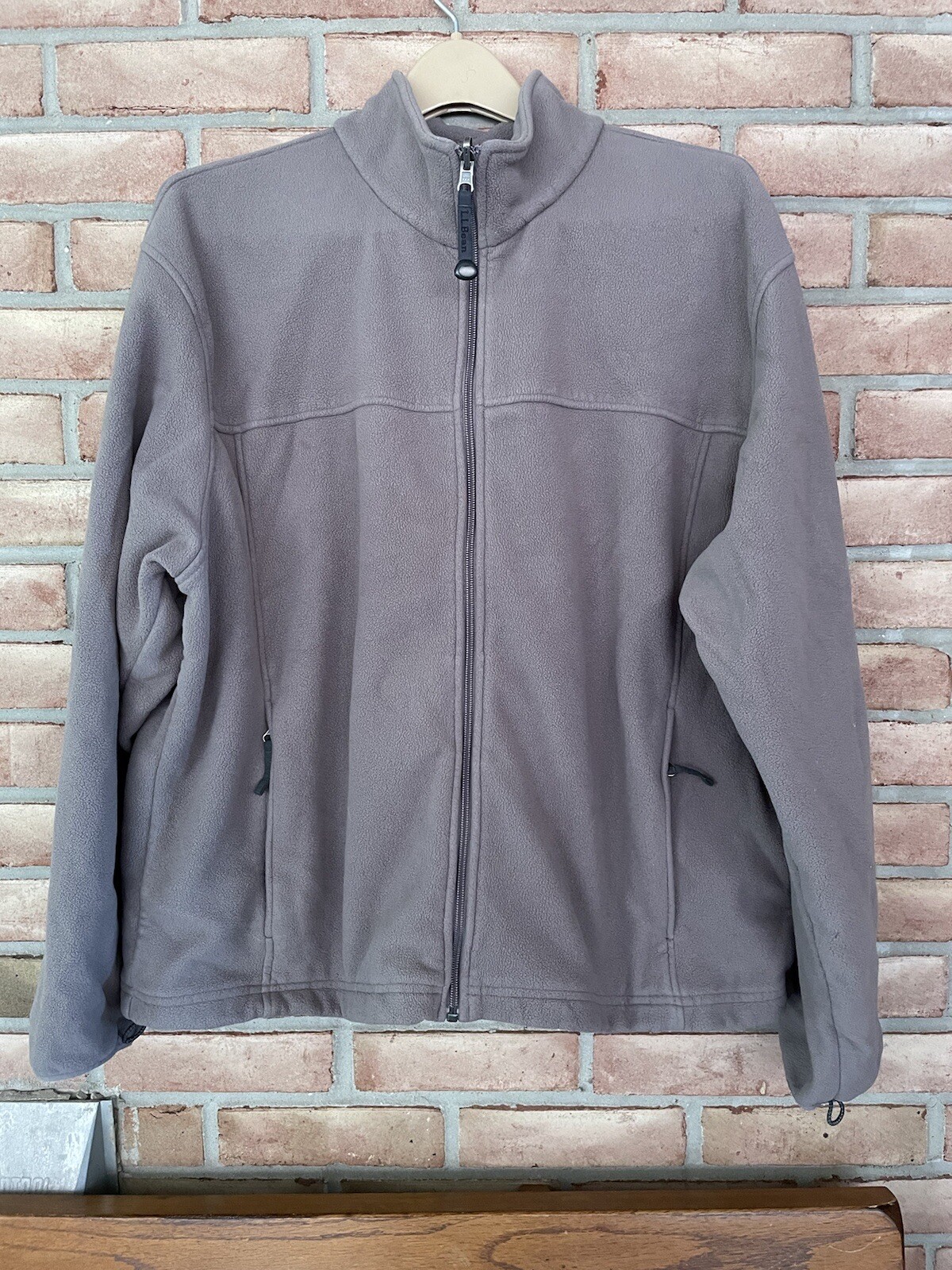 LL Bean Men's Taupe Full Zip Fleece Jacket