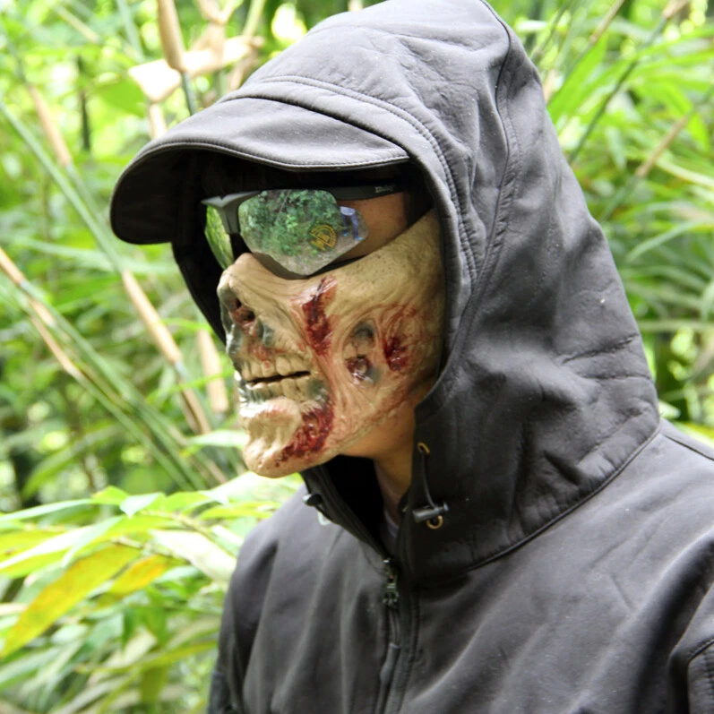 Party Costume Airsoft Motorcycle Skeleton Skull Masque Half Face Mask Halloween - Image 3 of 4