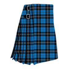 Handmade 8 yard 16 oz Ramsay Blue Tartan Kilts for Men's Custom Size Kilts