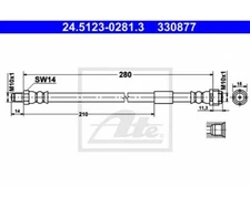 Brake Hose ATE 24.5123-0281.3 for Mercedes-Benz C-Class